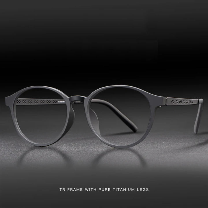 Hotony Unisex Full Rim Round Titanium Prescription Eyeglasses 8868 size chart