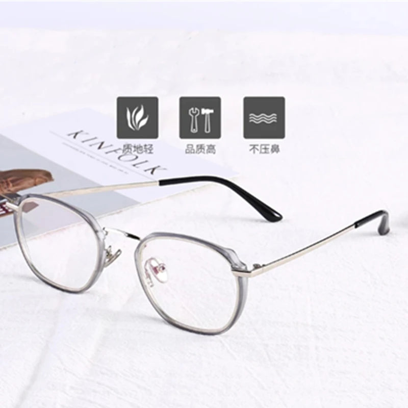 Aimee Unisex Full Rim Polygon Square Acetate Alloy Eyeglasses 54137