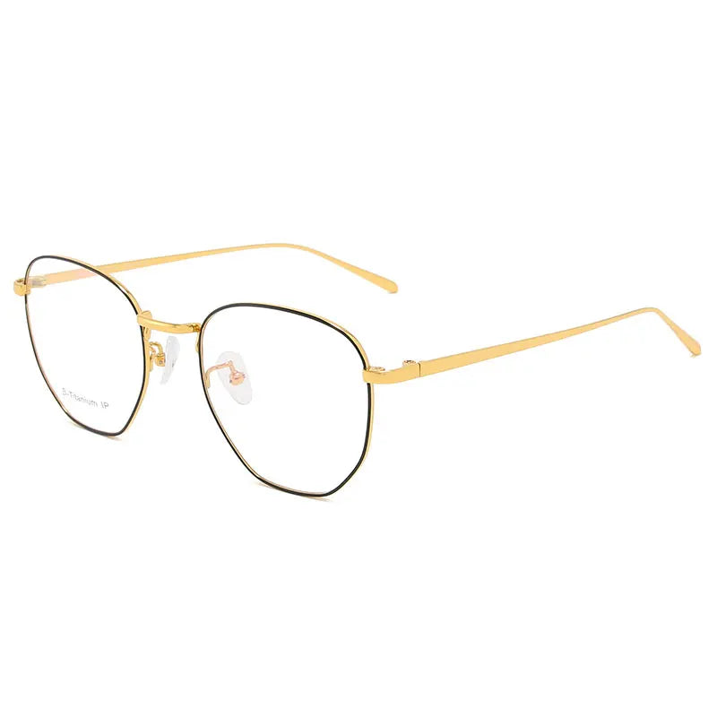 Reven Jate Men's Full Rim Round Alloy Eyeglasses 1814