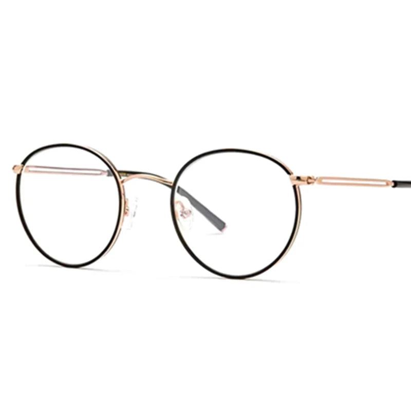 Aimee Unisex Full Rim Round Titanium Alloy Acetate Eyeglasses 12145 Full Rim Aimee   