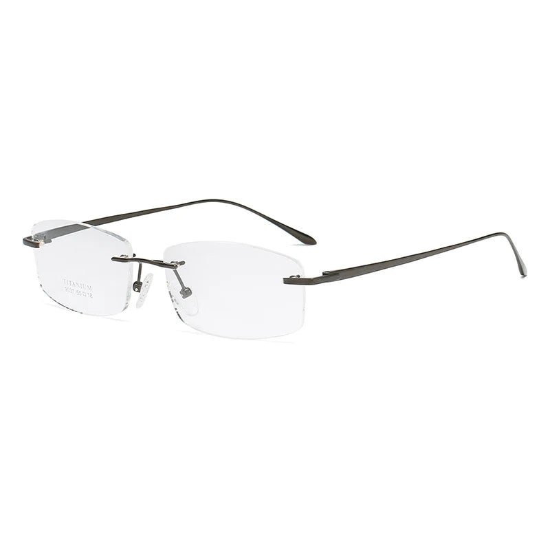 Zirosat Women's Rimless Oval Rectangle Titanium Eyeglasses 9037
