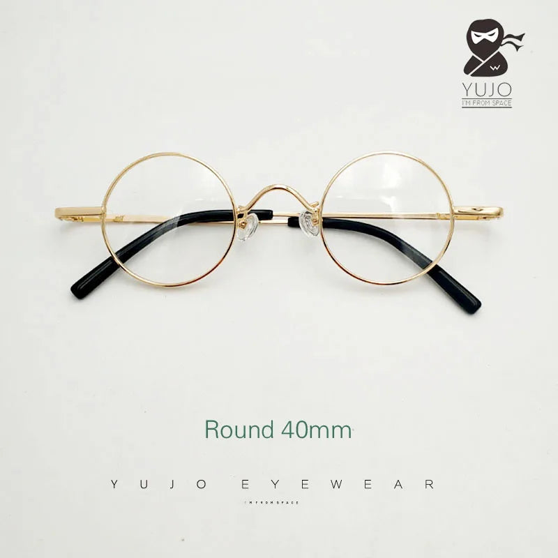 Yujo Women's Full Rim Round Alloy Eyeglasses 811008 Full Rim Yujo Gold CHINA