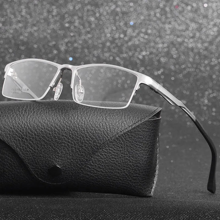 Hotochki Women's Semi Rim Square Aluminum Alloy Eyeglasses 62864