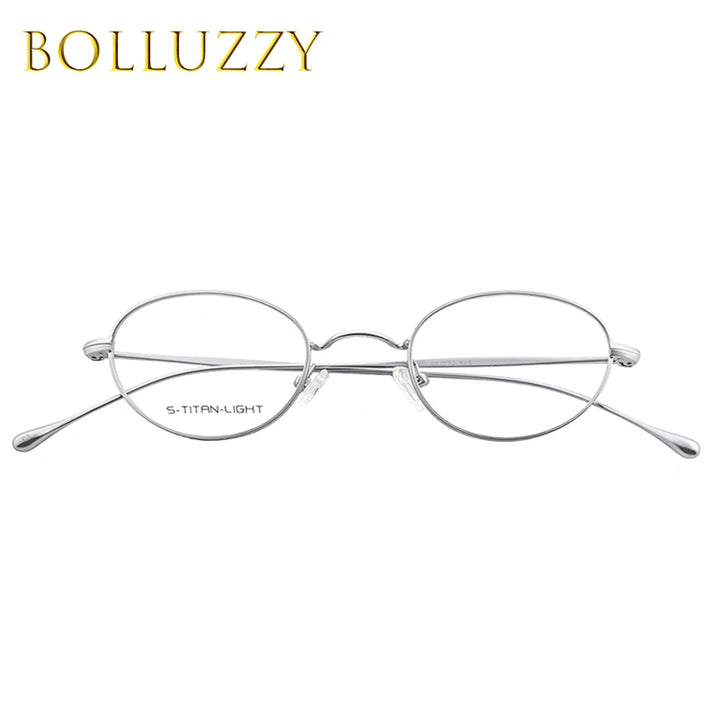 Bolluzzy Women's Full Rim Small Oval Titanium Alloy Eyeglasses 3522 Full Rim Bolluzzy   