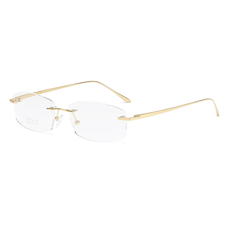 Zirosat Women's Rimless Oval Rectangle Titanium Eyeglasses 9037