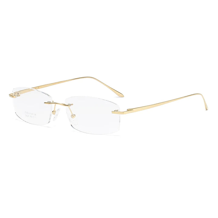 Zirosat Women's Rimless Oval Rectangle Titanium Eyeglasses 9037