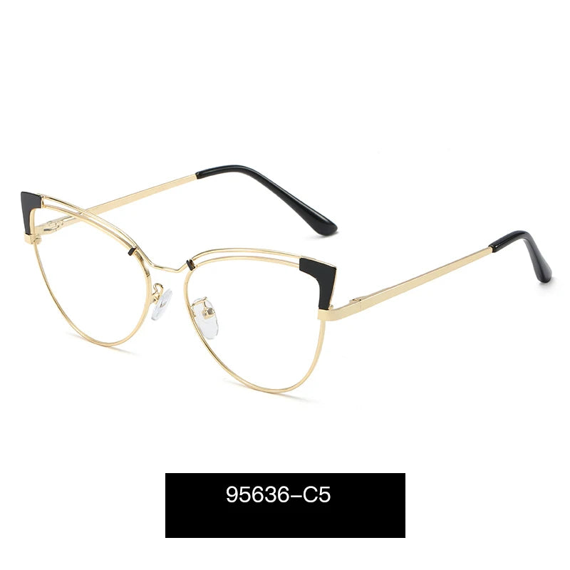 Hotony Women's Full Rim Oval Cat Eye Tr 90 Alloy Eyeglasses 495636