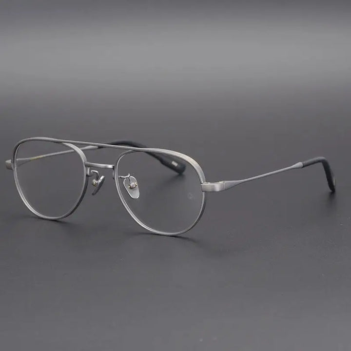 Aimee Unisex Full Rim Oval Double Bridge Titanium Eyeglasses 9531 Full Rim Aimee   