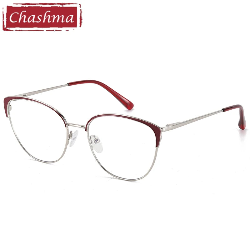 Chashma Women's Full Rim Oval Cat Eye Alloy Eyeglasses 310393 Full Rim Chashma   