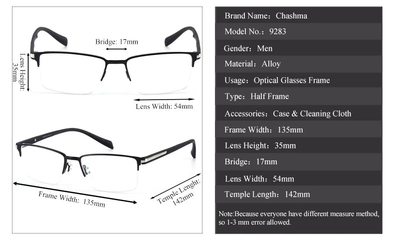 Chashma Ottica Women's Semi Rim Square Alloy Eyeglasses 92837