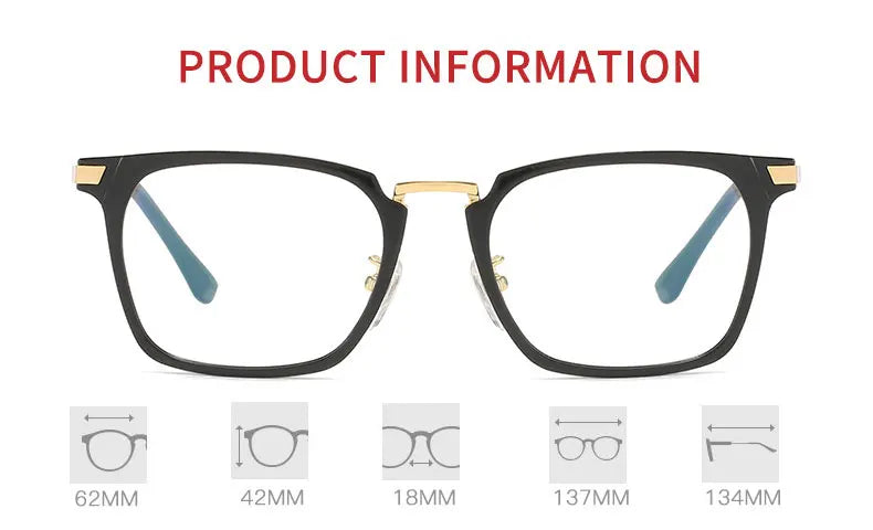 Hotochki Women's Full Rim Square Tr 90 Alloy Eyeglasses 62142