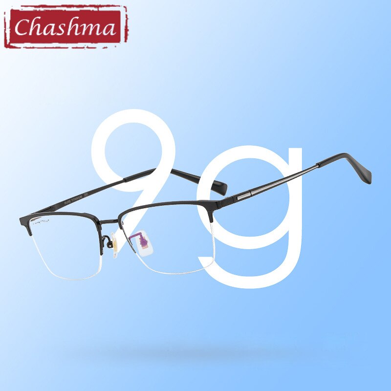 Chashma Men's Semi Rim Square Titanium Eyeglasses 226186 Semi Rim Chashma   