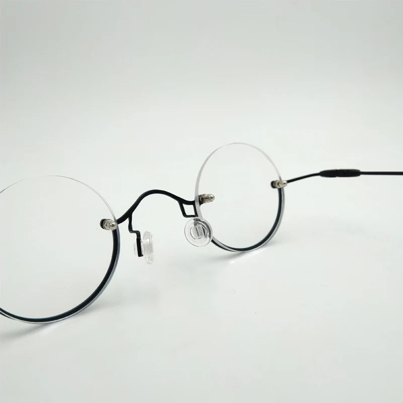 Yujo Unisex Semi Rim Round Alloy Reading Glasses 00736 Reading Glasses Yujo   