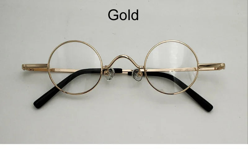 Yujo Unisex Full Rim Small Round Alloy Eyeglasses 811441 Full Rim Yujo Gold CHINA