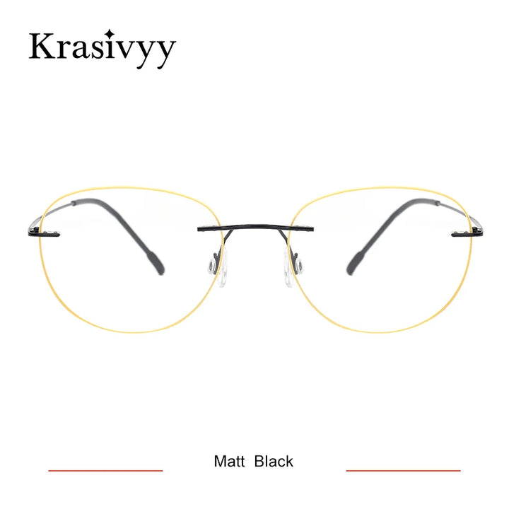 Krasivyy Women's Rimless Oval Round Titanium Eyeglasses 318003