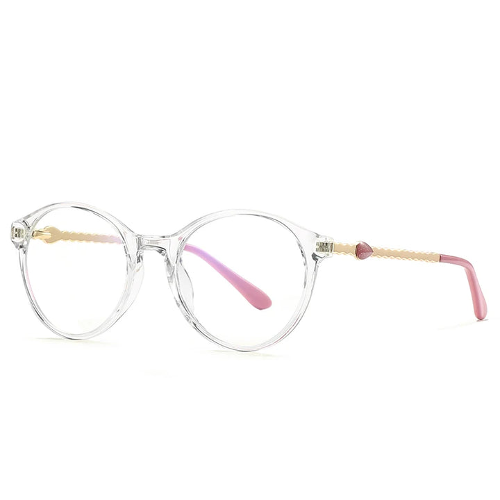 Hotochki Women's Full Rim Round Tr 90 Alloy Eyeglasses 942066 Full Rim Hotochki Transparent