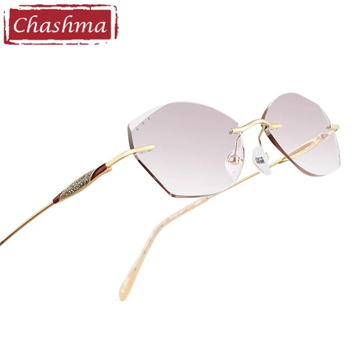 Chashma Women's Rimless Oval Cat Eye Titanium Eyeglasses 3304 Rimless Chashma   