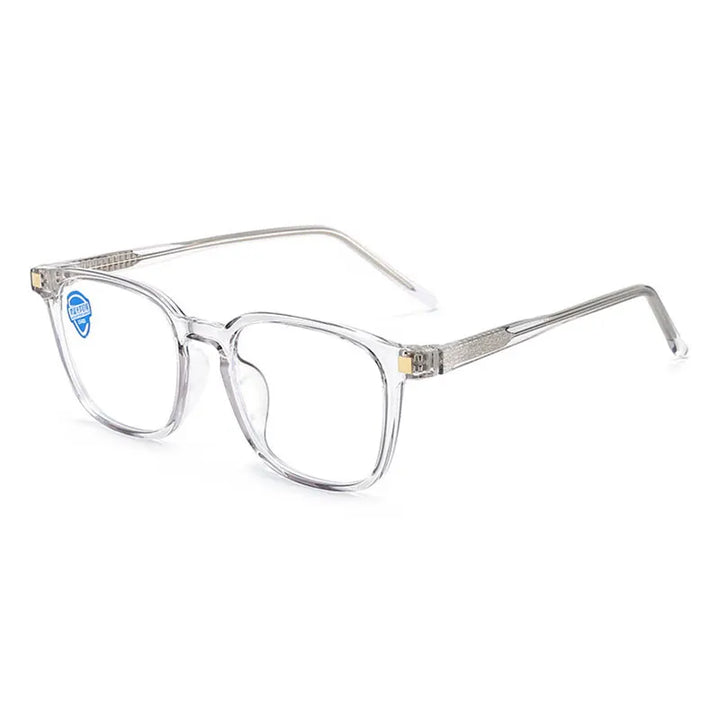 Hotony Unisex Full Rim Square Tr 90 Alloy Spring Hinge Eyeglasses 8845 Full Rim Hotony Transparent Gray-C4  