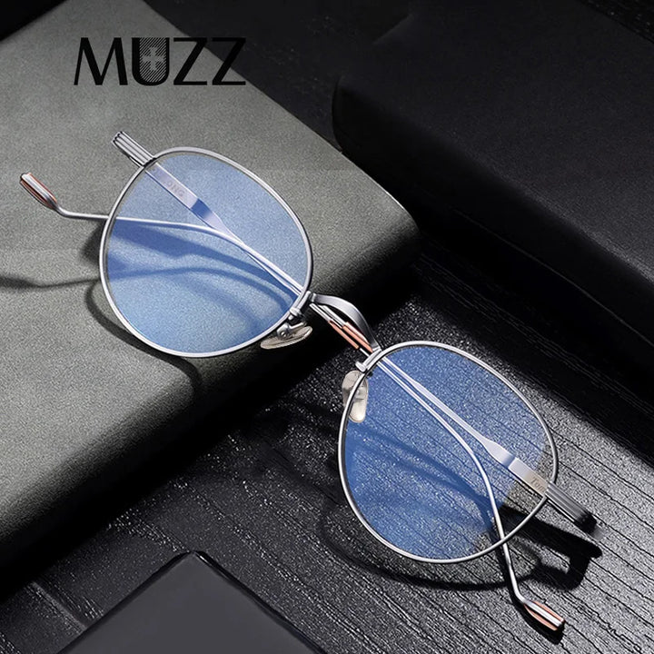 Muzz Unisex Full Rim Oval Round Titanium Eyeglasses 21022