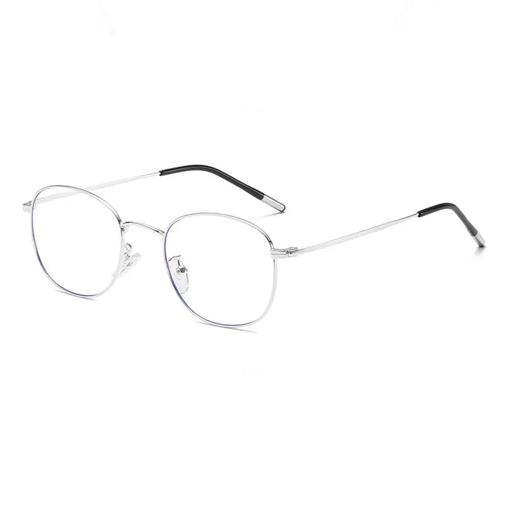 Hotony Unisex Full Rim Round Alloy Blue Light Prescription Eyeglasses 33006 size chart
