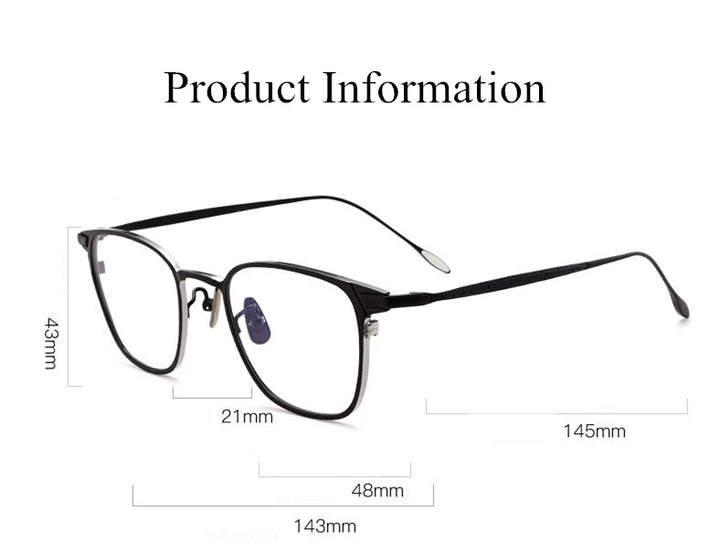 Aimee Unisex Full Rim Square Titanium Eyeglasses 251201 Full Rim Aimee   