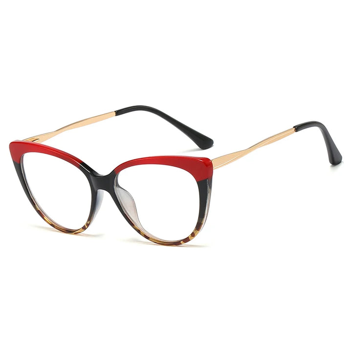 Reven Jate Women's Full Rim Oval Cat Eye Tr 90 Alloy Eyeglasses 92388