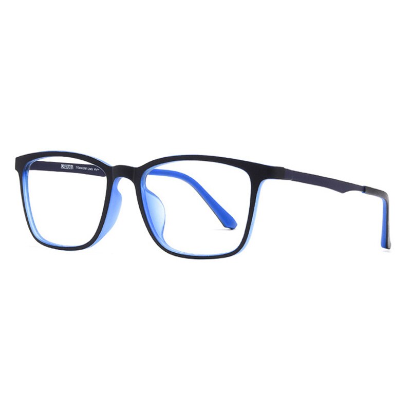 Brightzone Unisex Full Rim Square Ultem Eyeglasses 8808 Full Rim Brightzone Black-blue  