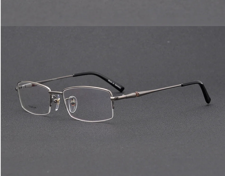 Aimee Unisex Semi Rim Square Titanium Eyeglasses 6023 Semi Rim Aimee GRAY  