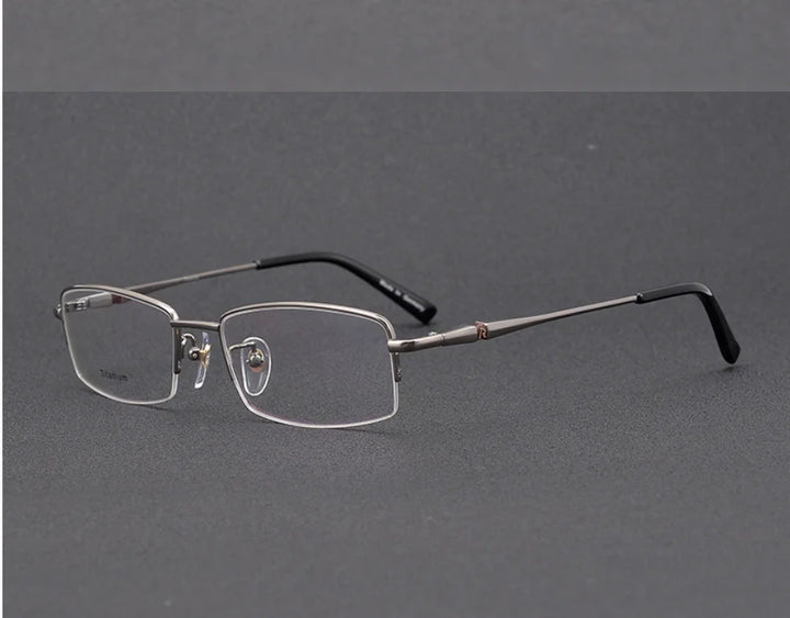 Aimee Unisex Semi Rim Square Titanium Eyeglasses 6023 Semi Rim Aimee GRAY  