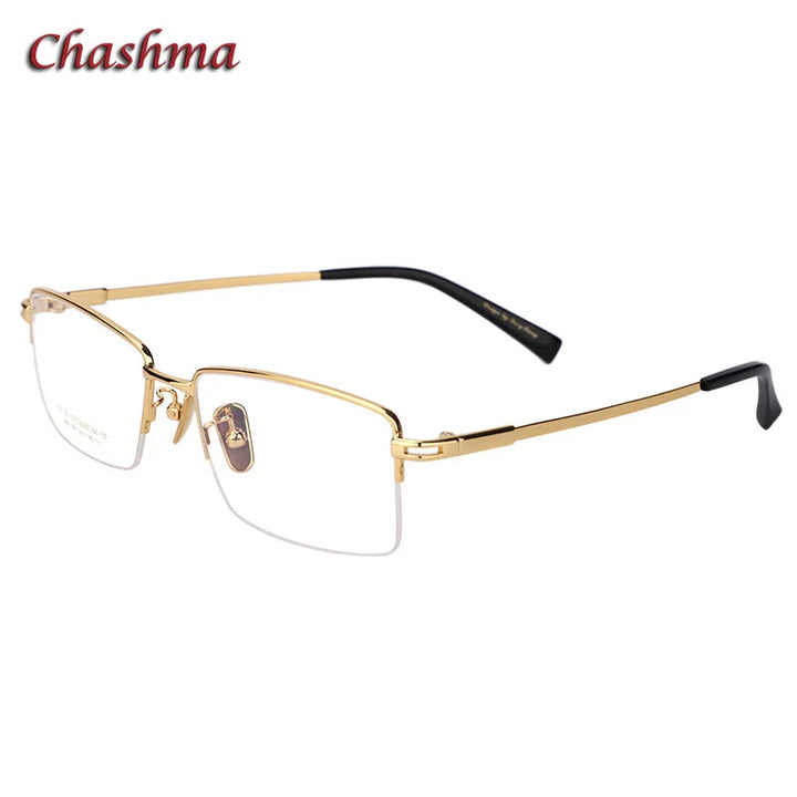 Chashma Ochki Men's Semi Rim Square Titanium Eyeglasses 42022