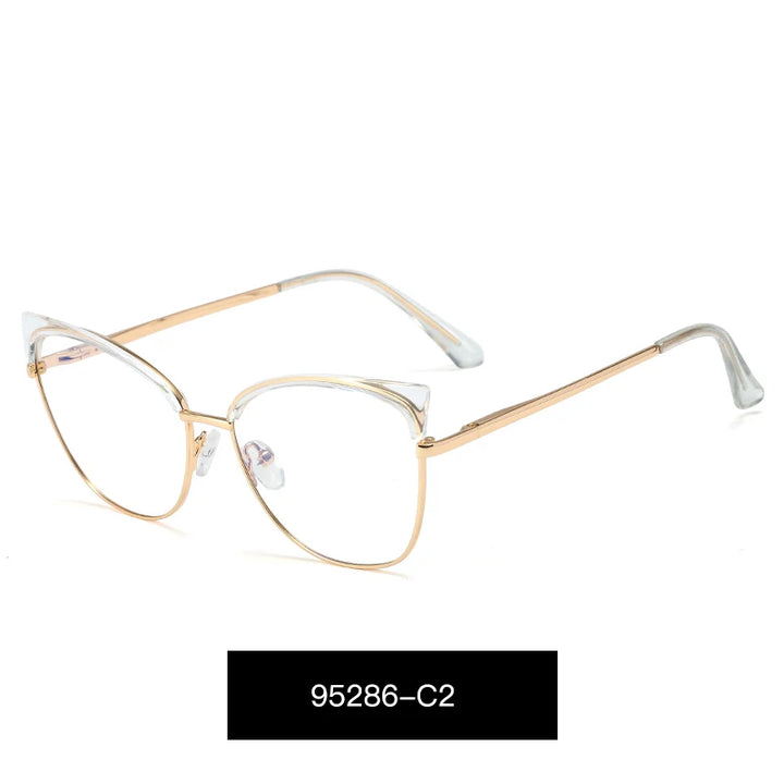 Hotony Women's Full Rim Oval Cat Eye Alloy Eyeglasses 952865