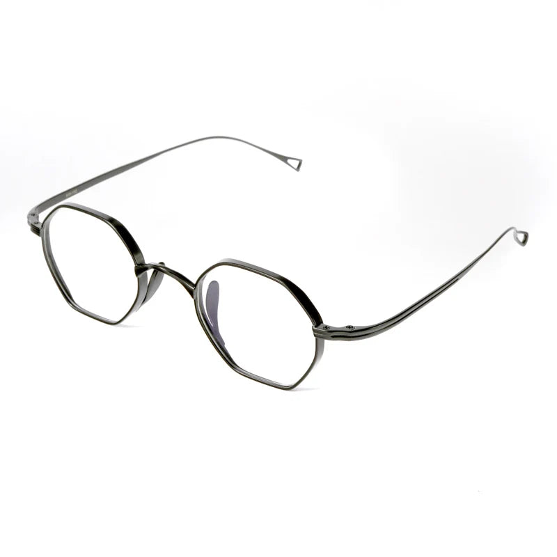 Aimee Unisex Full Rim Small Hexagon Titanium Eyeglasses 112152 Full Rim Aimee   