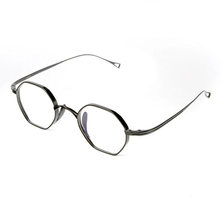 Aimee Unisex Full Rim Small Hexagon Titanium Eyeglasses 112152 Full Rim Aimee   