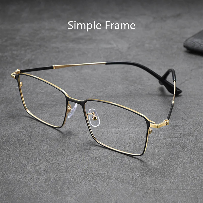 Kocolior Unisex Full Rim Square Titanium Alloy Hyperopic Reading Glasses 39206 Reading Glasses Kocolior   