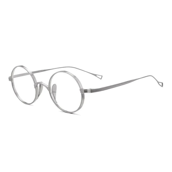 Aimee Unisex Full Rim Round Titanium Eyeglasses 111399 Full Rim Aimee Silver  