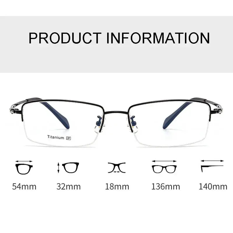 Hotochki Women's Semi Rim Rectangle Titanium Frames 890600 FuzWeb