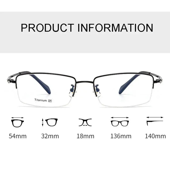 Hotochki Womens Semi Rim Rectangle Titanium Frames 890600 — view 2 | Hotochki at FuzWeb