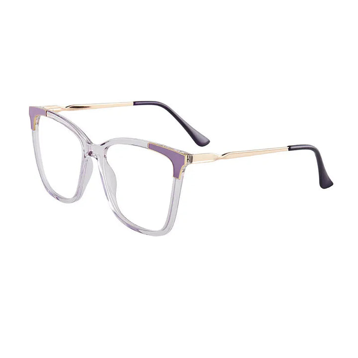 Hotony Women's Full Rim Square Cat Eye Tr 90 Alloy Eyeglasses 7050 Full Rim Hotony   