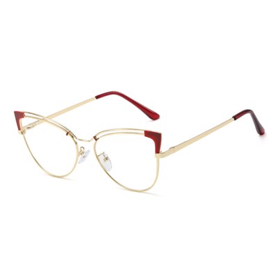 Ralferty  Women's Full Rim Square Cat Eye Eyeglass Alloy Eyeglasses F95636 Full Rim Ralferty C7 Red  