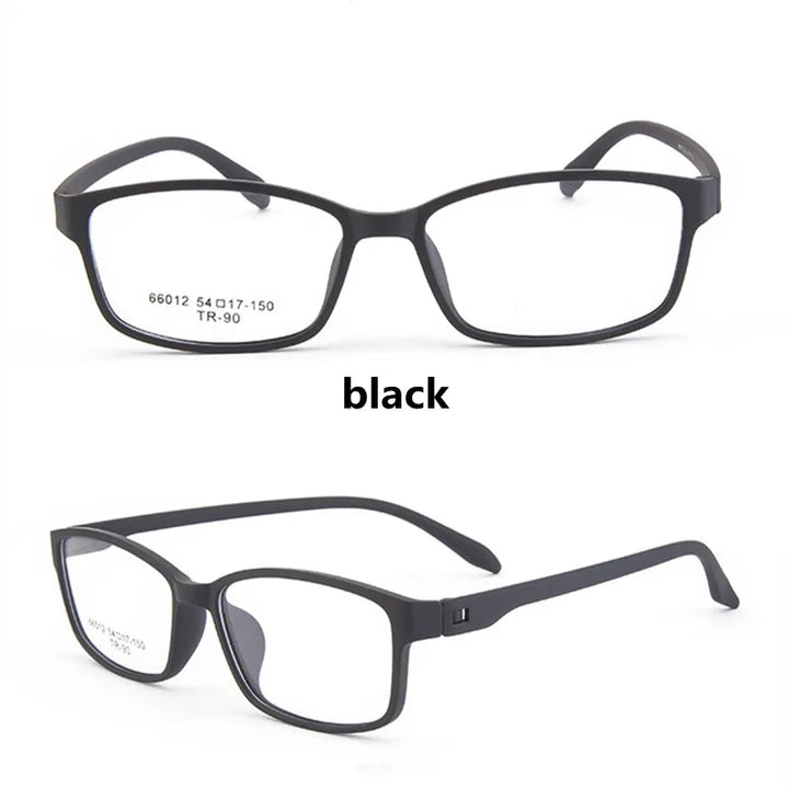 Kocolior Unisex Full Rim Square Tr 90 Stainless Steel Reading Glasses 66012 Reading Glasses Kocolior Black China 0
