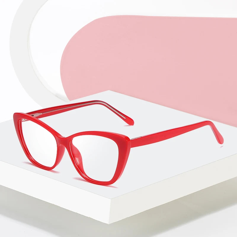 Hotony Women's Full Rim Square Cat Eye Pc Alloy Eyeglasses 72004