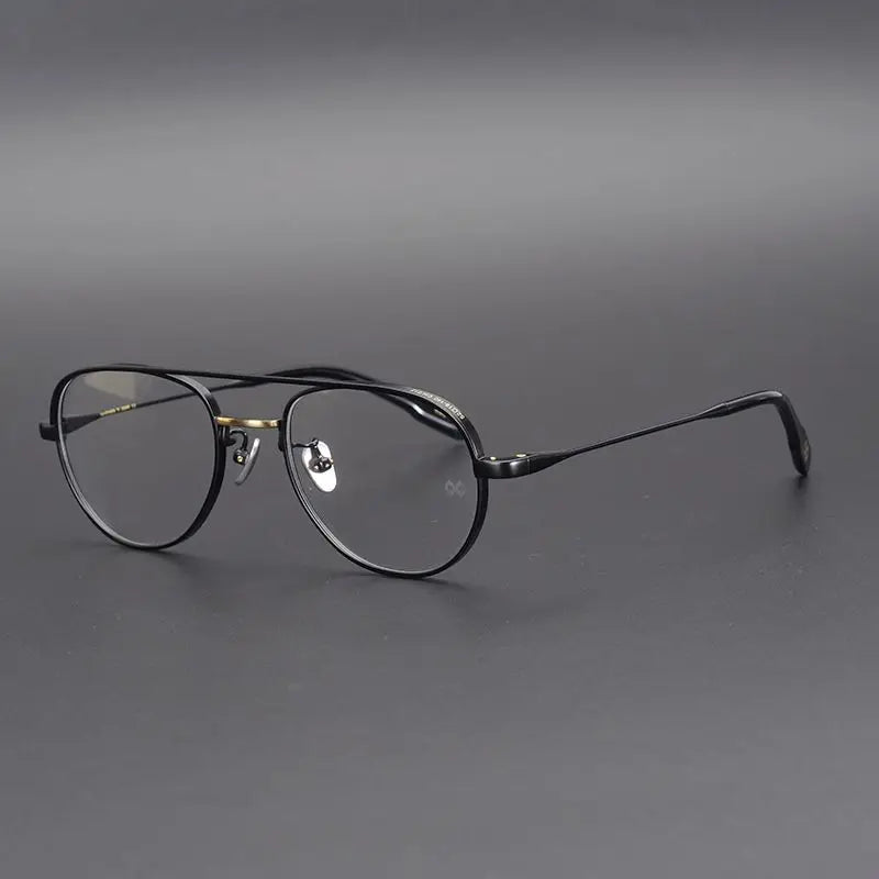 Aimee Unisex Full Rim Oval Double Bridge Titanium Eyeglasses 9531 Full Rim Aimee   