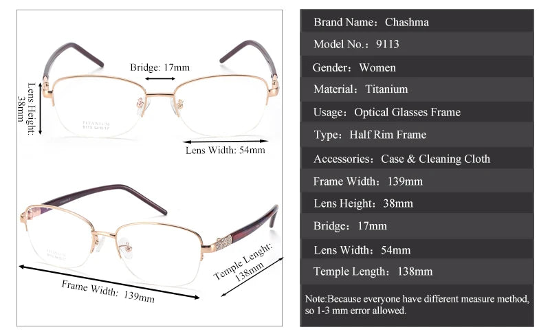 Chashma Unisex Semi Rim Oval Titanium Eyeglasses 39113