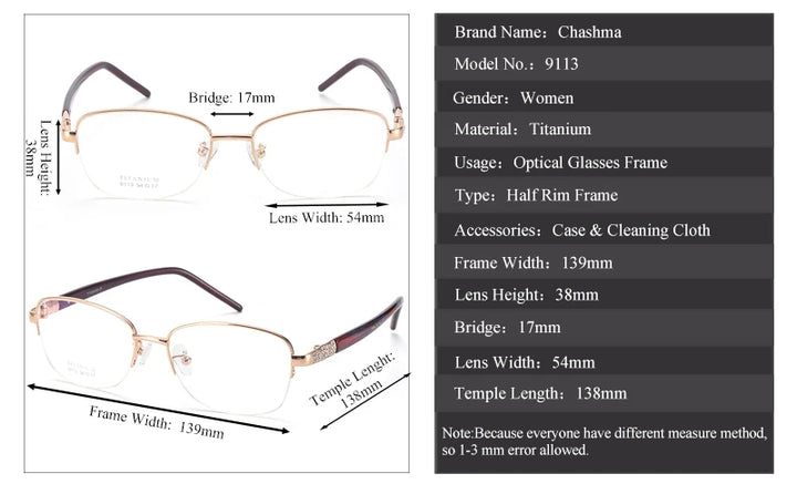 Chashma Unisex Semi Rim Oval Titanium Eyeglasses 39113