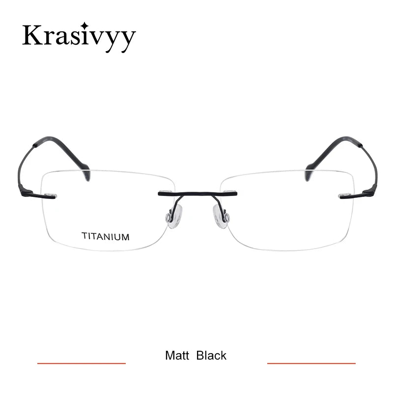 Krasivyy Unisex Rimless Square Screwless Titanium Eyeglasses 316008