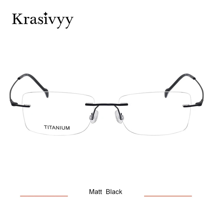 Krasivyy Unisex Rimless Square Screwless Titanium Eyeglasses 316008