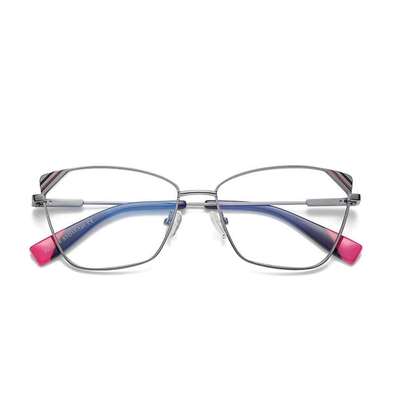 Hotony Women's Full Rim Square Cat Eye Alloy Eyeglasses 30339
