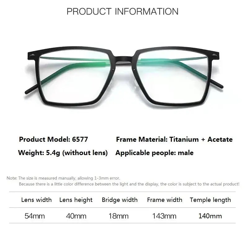 Aimee Unisex Full Rim Square Titanium Acetate Eyeglasses 776577 FuzWeb
