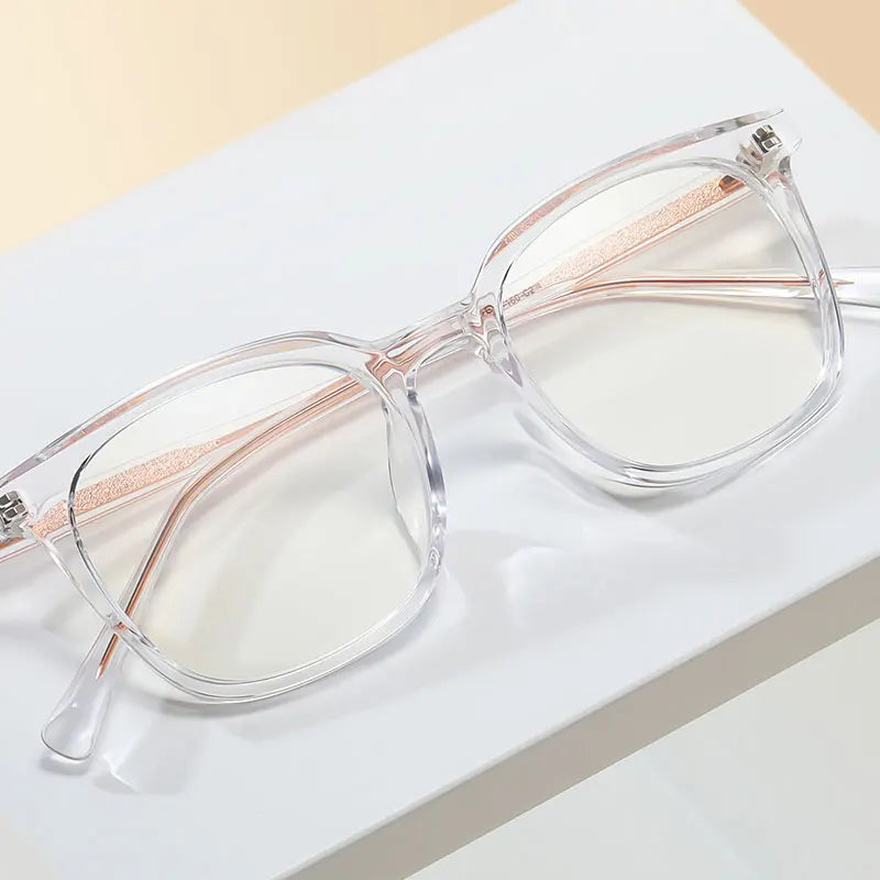 Hotony Women's Full Rim Square Acetate Tr 90 Eyeglasses 90139