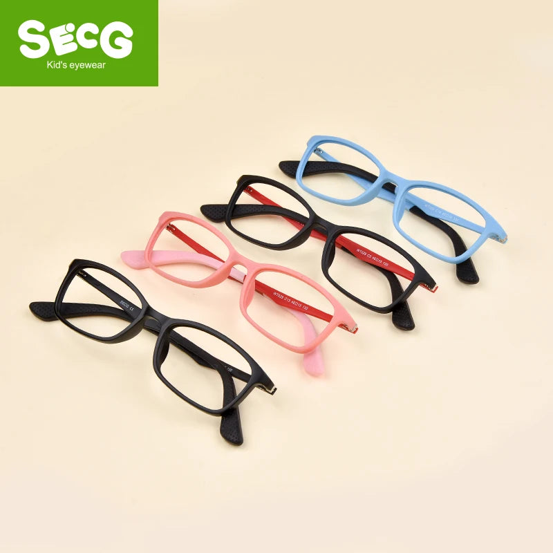 Secg Unisex Children's Full Rim Square PPSU Silicone Eyeglasses 2829 Full Rim Secg   